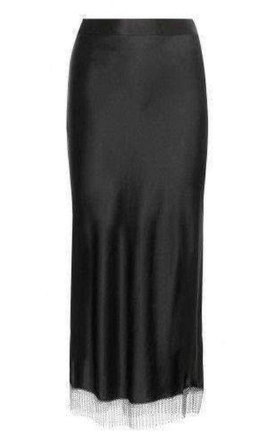Alexander Wang Black Silk Metal Fringe Skirt - Runway Catalog