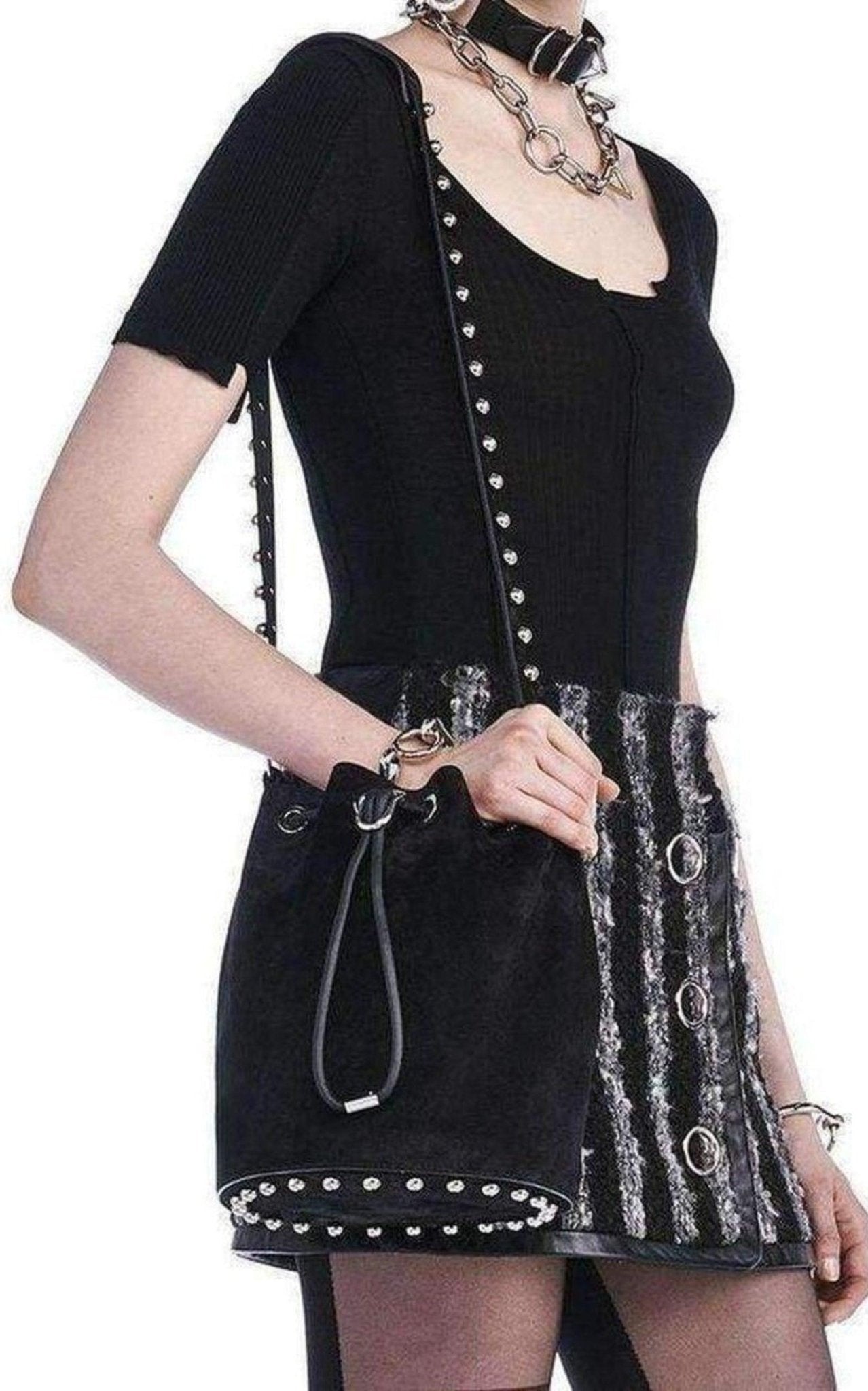 Alexander Wang Black Suede Alpha Bucket Bag - Runway Catalog
