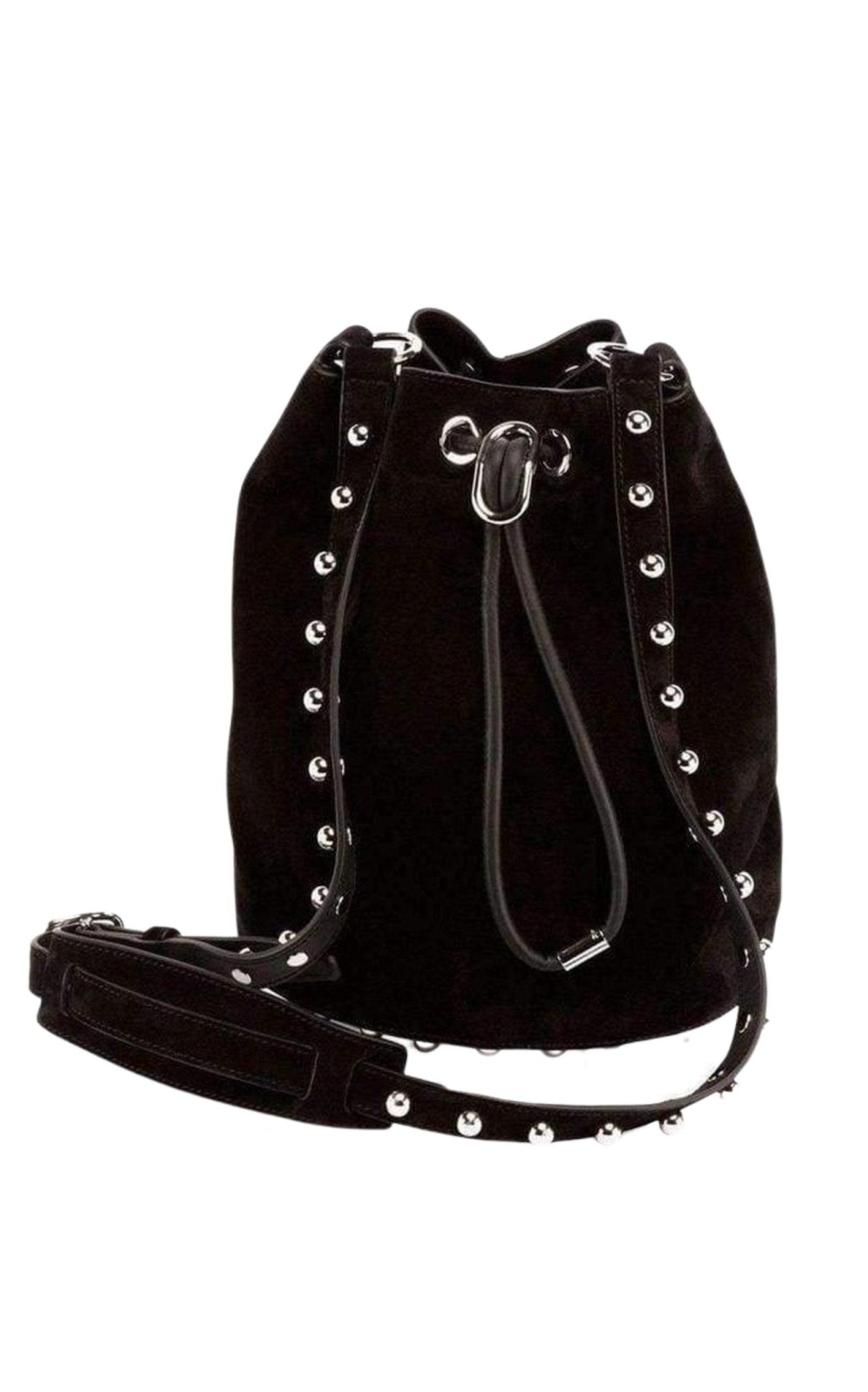 Alexander Wang Black Suede Alpha Bucket Bag - Runway Catalog