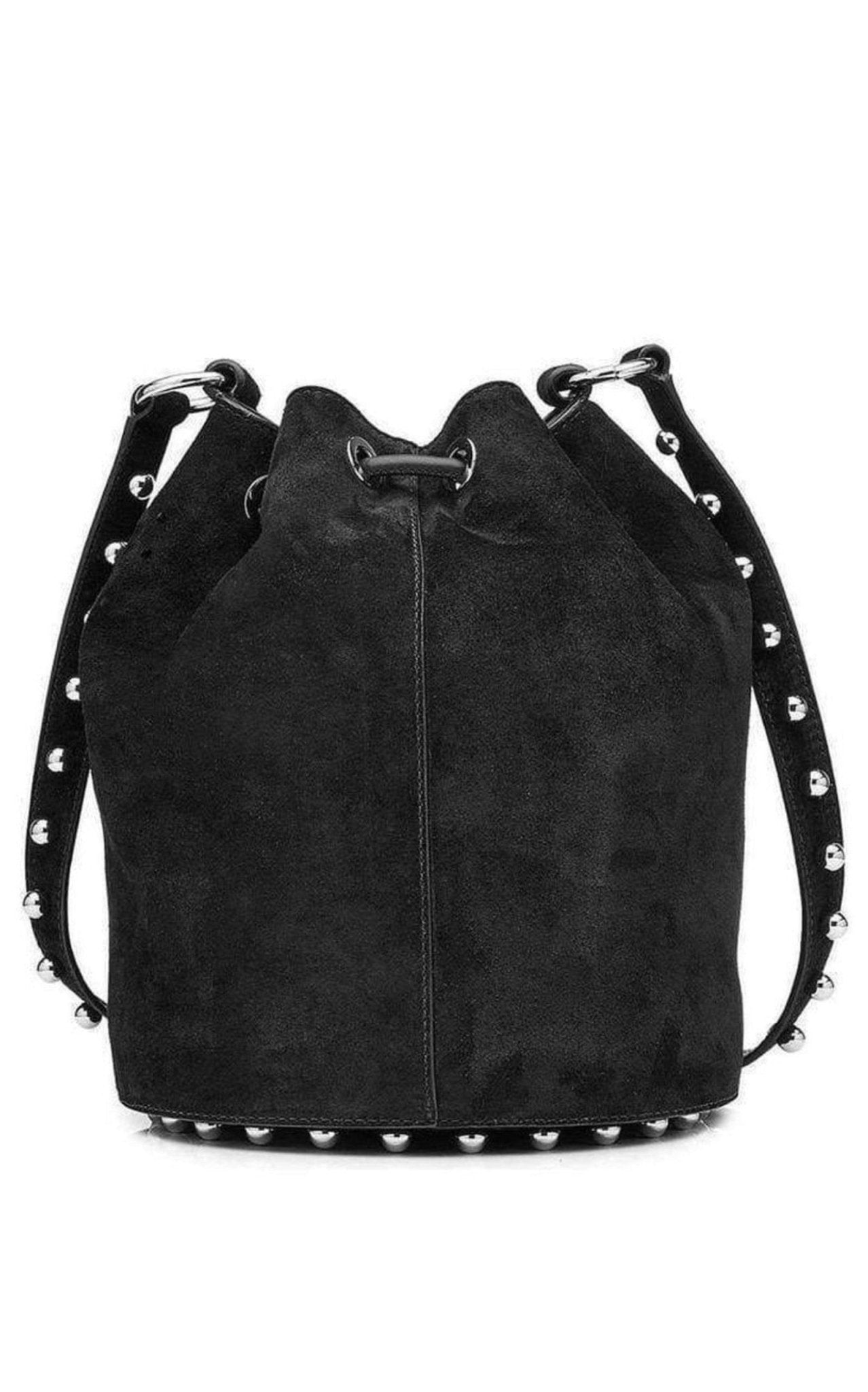 Alexander Wang Black Suede Alpha Bucket Bag - Runway Catalog