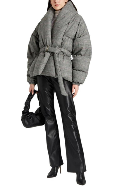 Alexandre Vauthier Checked Stretch - Wool Puffer Jacket - Runway Catalog