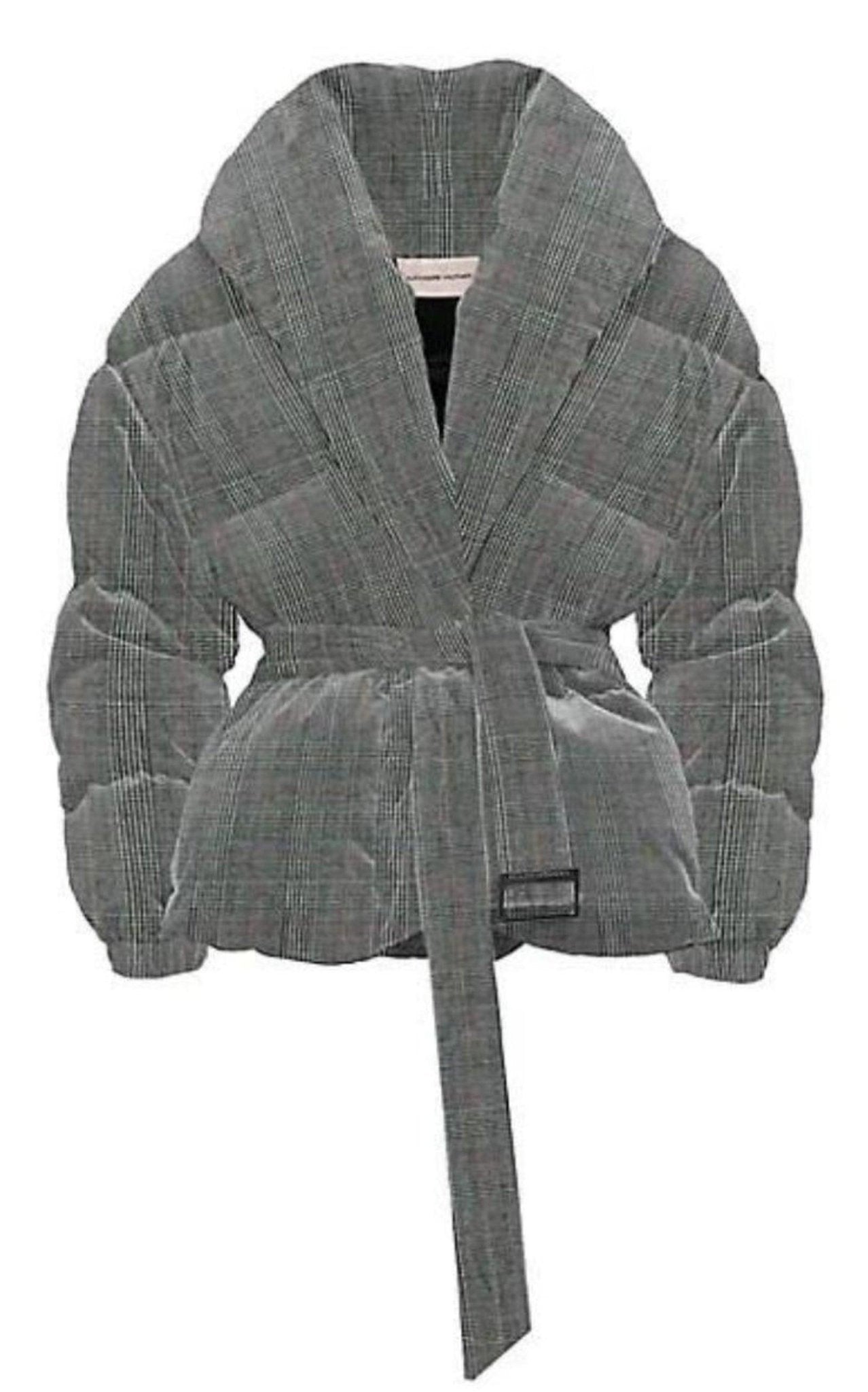 Alexandre Vauthier Checked Stretch - Wool Puffer Jacket - Runway Catalog