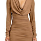 Draped Jersey Cowl Neck Mini Dress Alexandre Vauthier