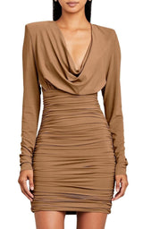 Draped Jersey Cowl Neck Mini Dress Alexandre Vauthier