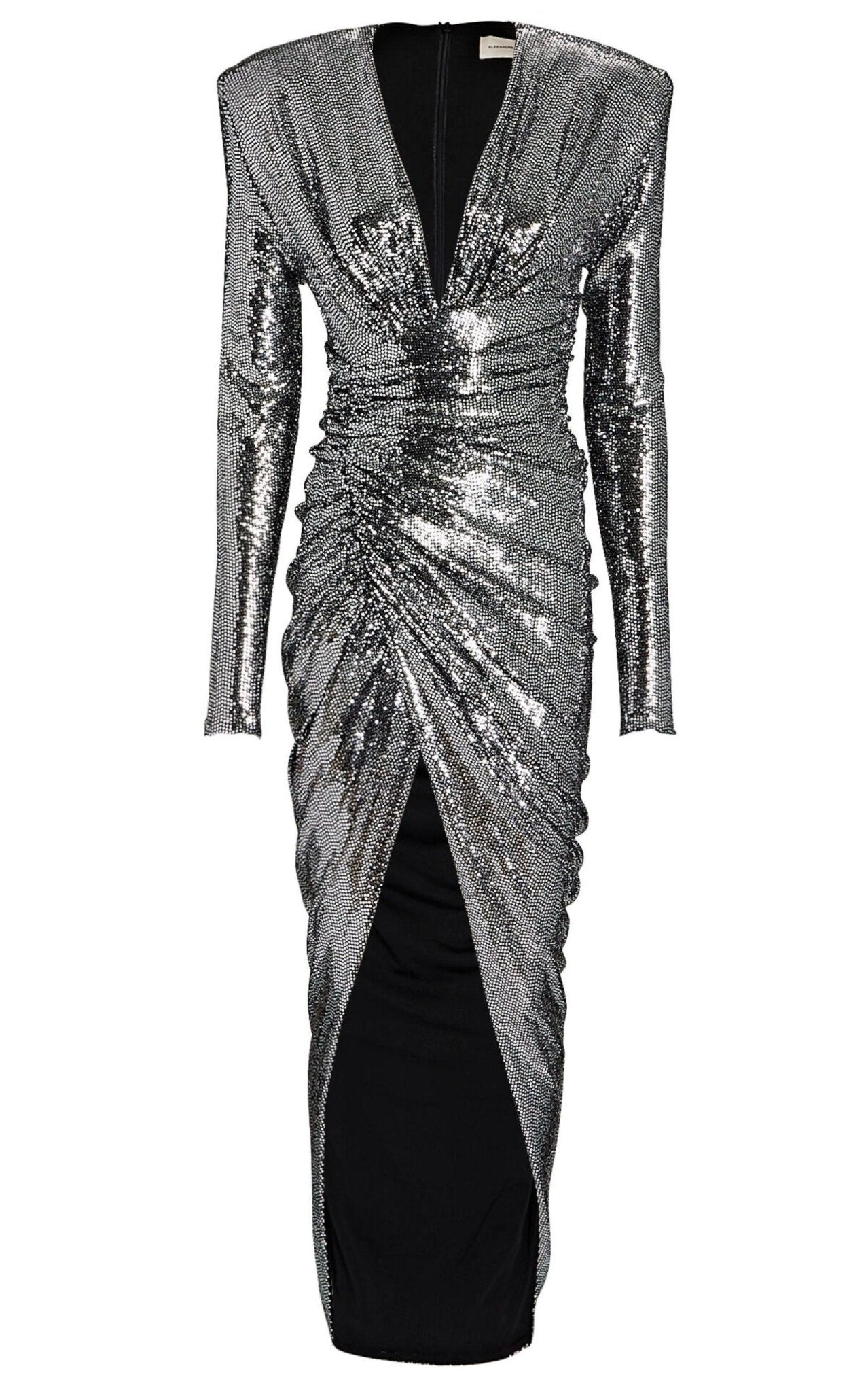 Alexandre Vauthier Ruched Silver Sequined Gown - Runway Catalog