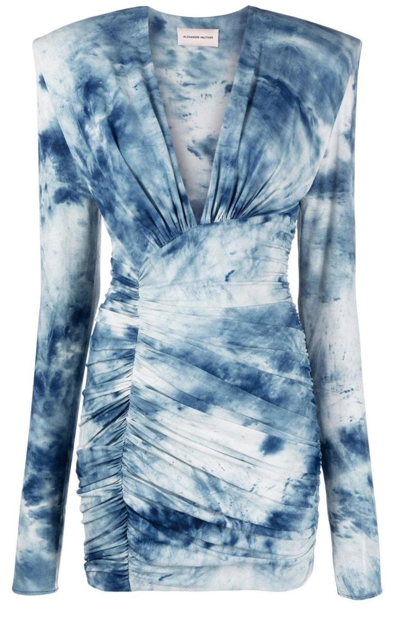 Alexandre Vauthier Tie - dye Print Ruched Mini Dress - Runway Catalog