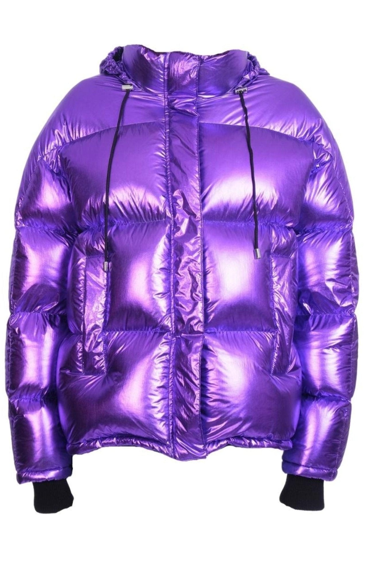 Alexandre Vauthier Viola Metallic Puffer Jacket in Shiny Polyamide - Runway Catalog