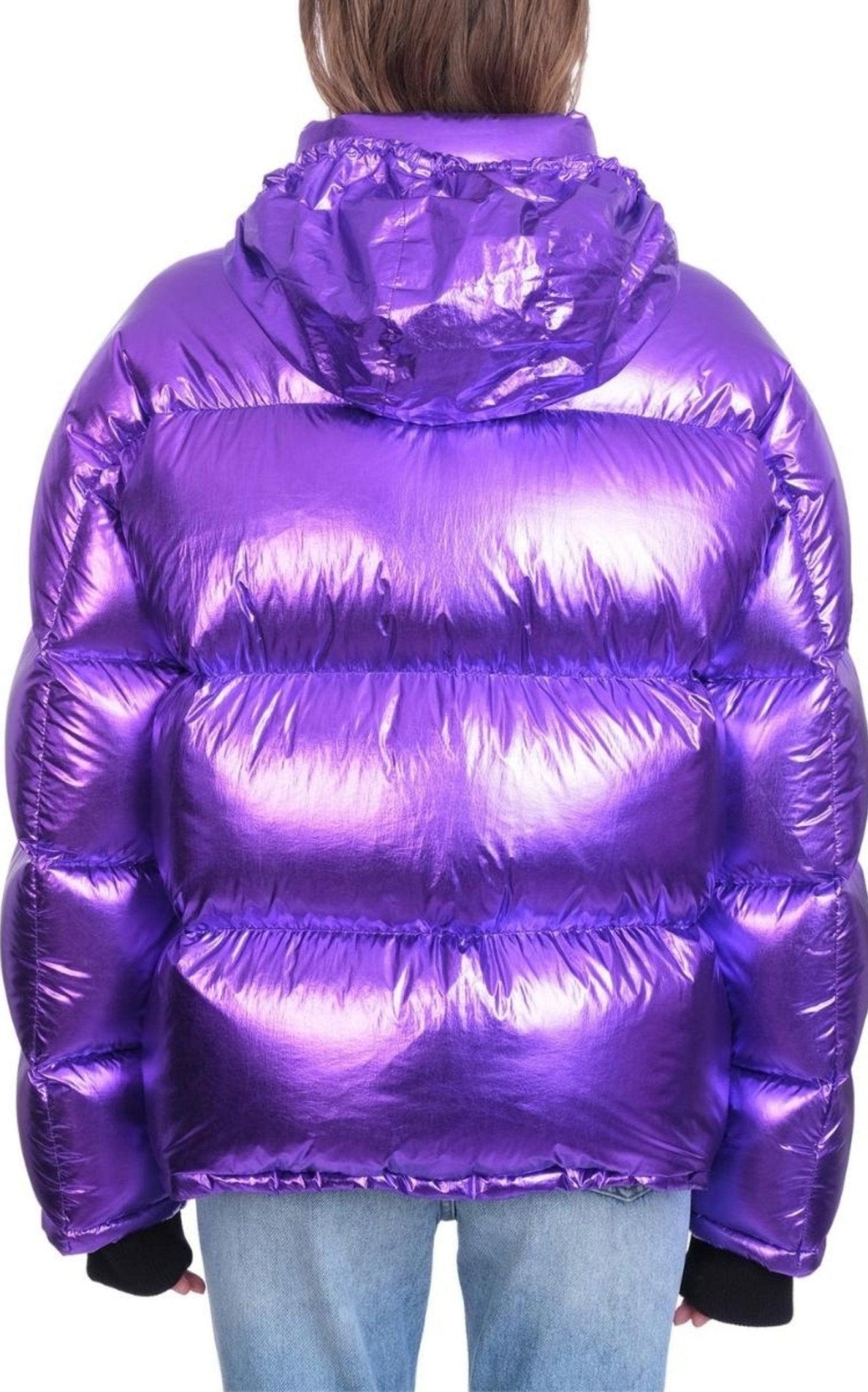 Alexandre Vauthier Viola Metallic Puffer Jacket in Shiny Polyamide - Runway Catalog