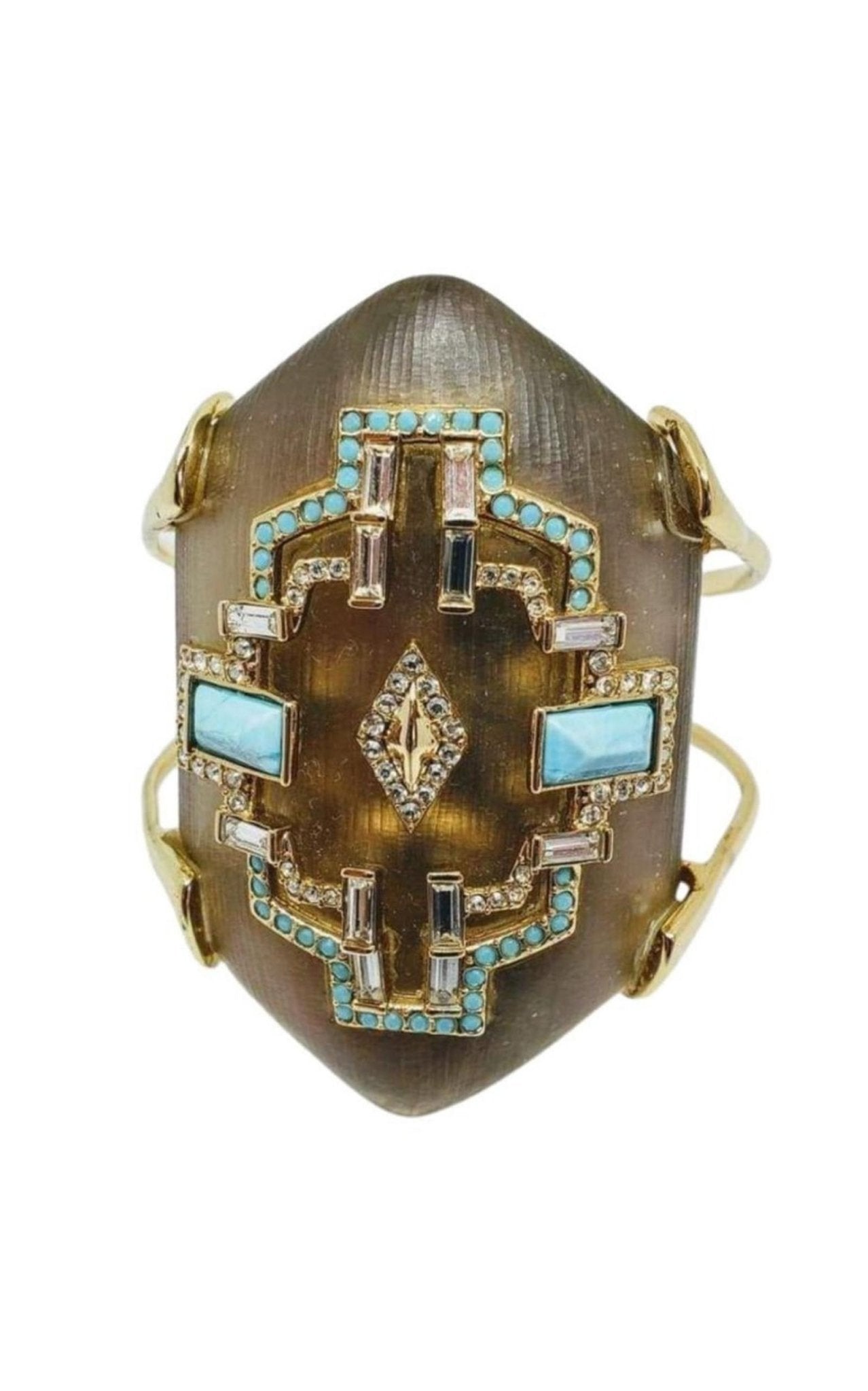 Alexis Bittar Crystal and Turquoise Cuff Bracelet - Runway Catalog