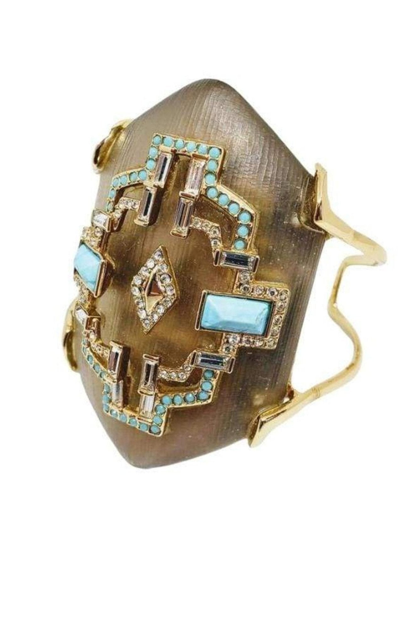 Alexis Bittar Crystal and Turquoise Cuff Bracelet - Runway Catalog