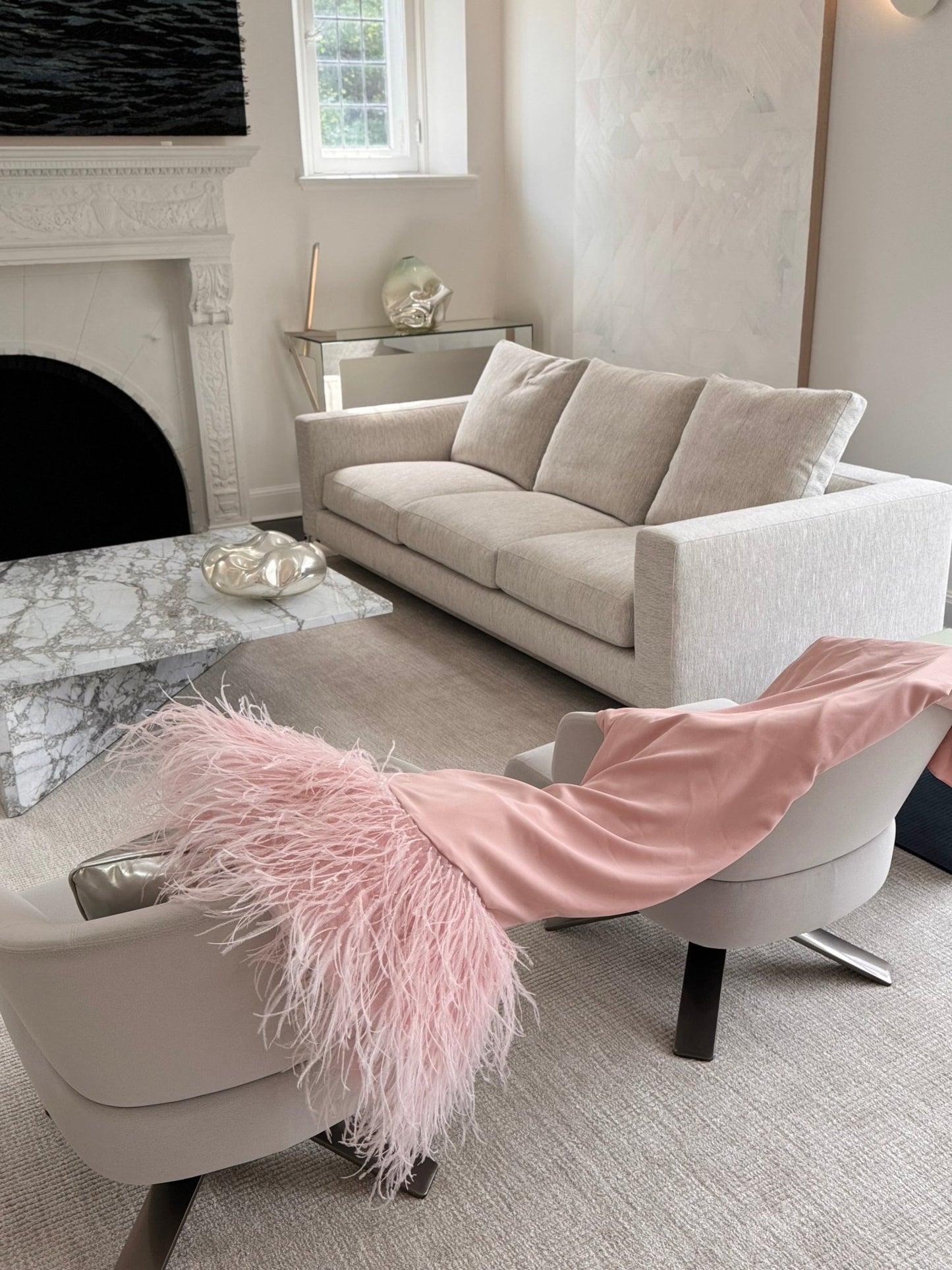 Aliétte Feather Trim Off - The - Shoulder Gown - Runway Catalog