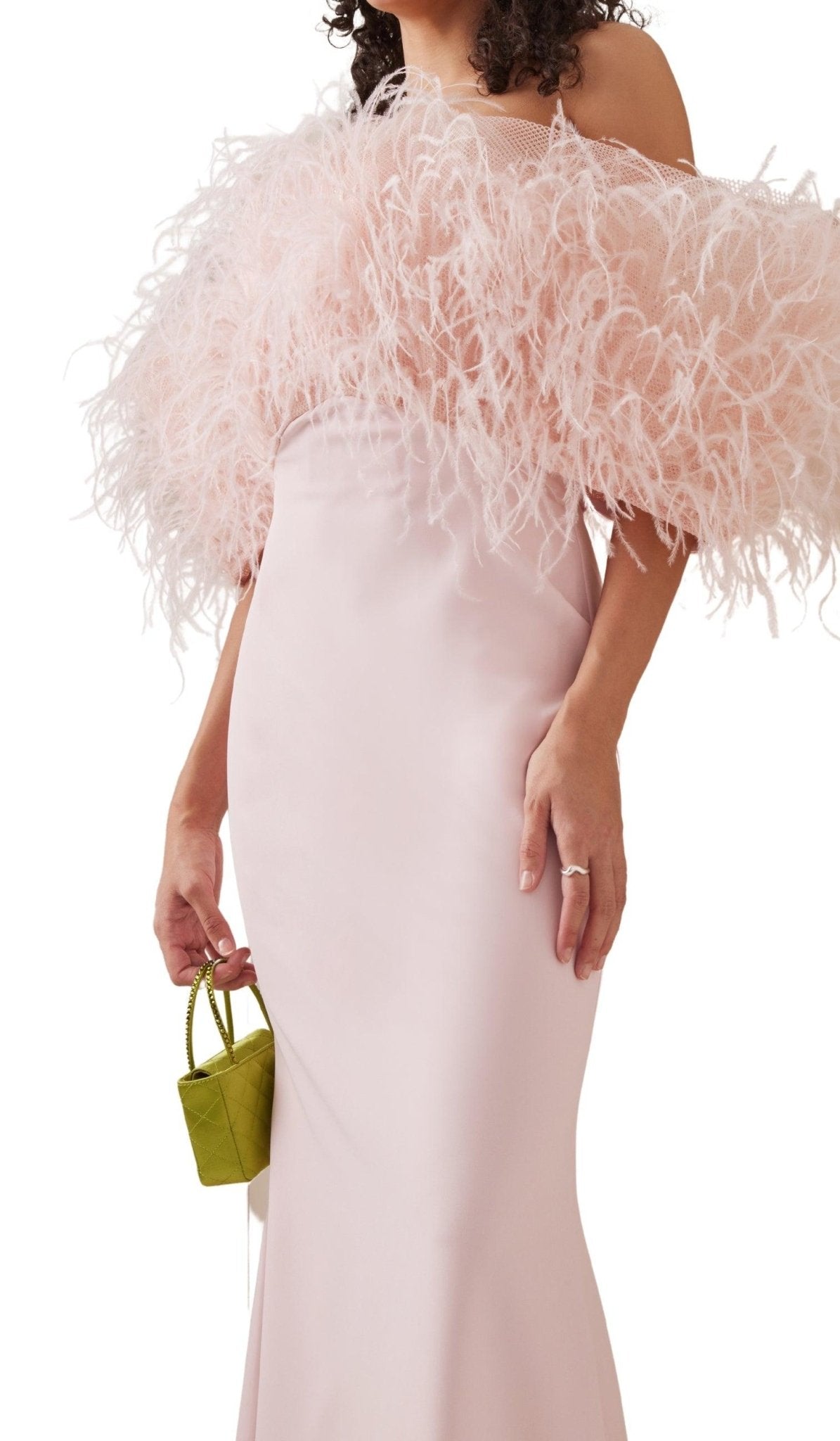 Aliétte Feather Trim Off - The - Shoulder Gown - Runway Catalog