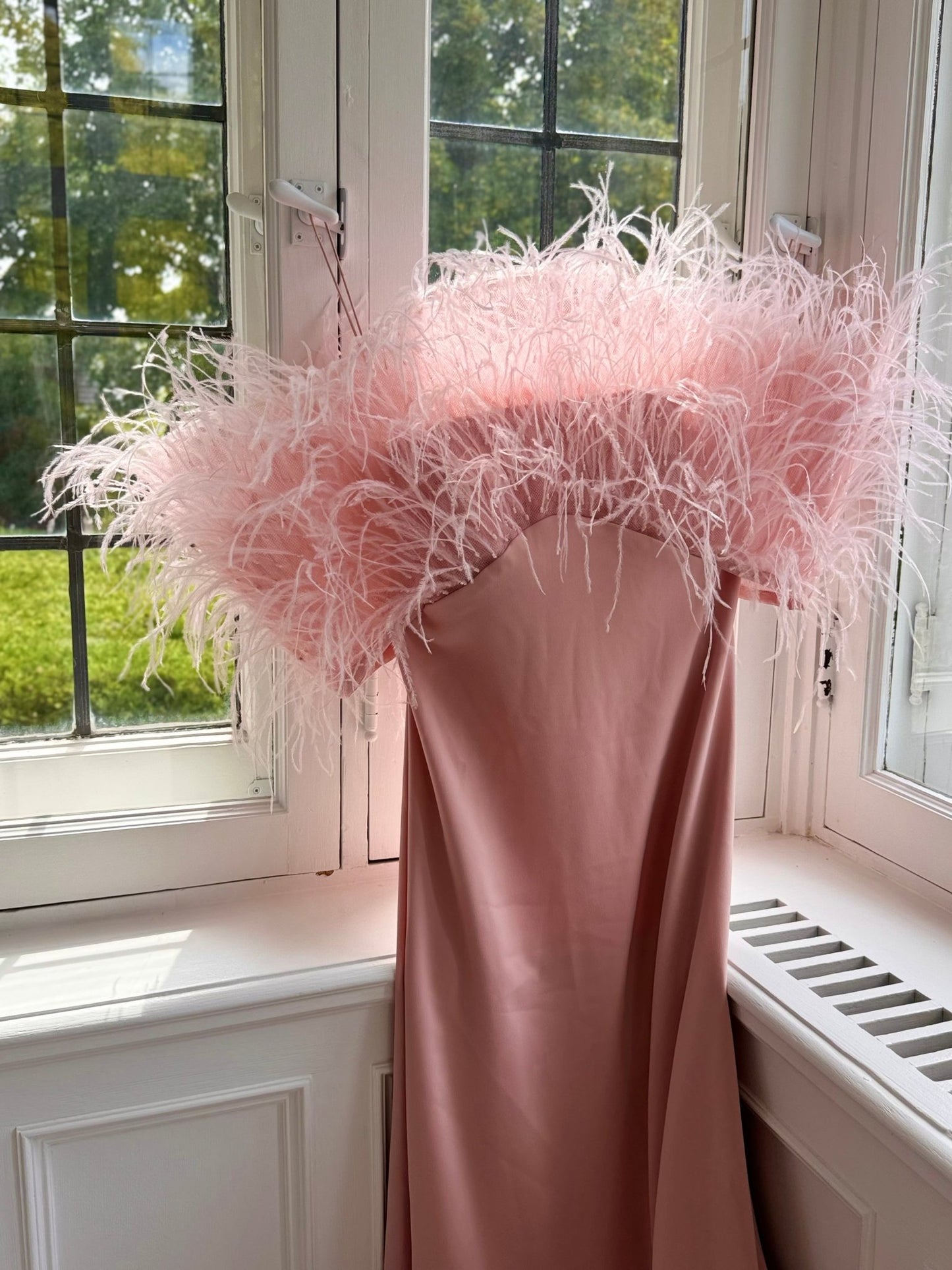 Aliétte Feather Trim Off - The - Shoulder Gown - Runway Catalog