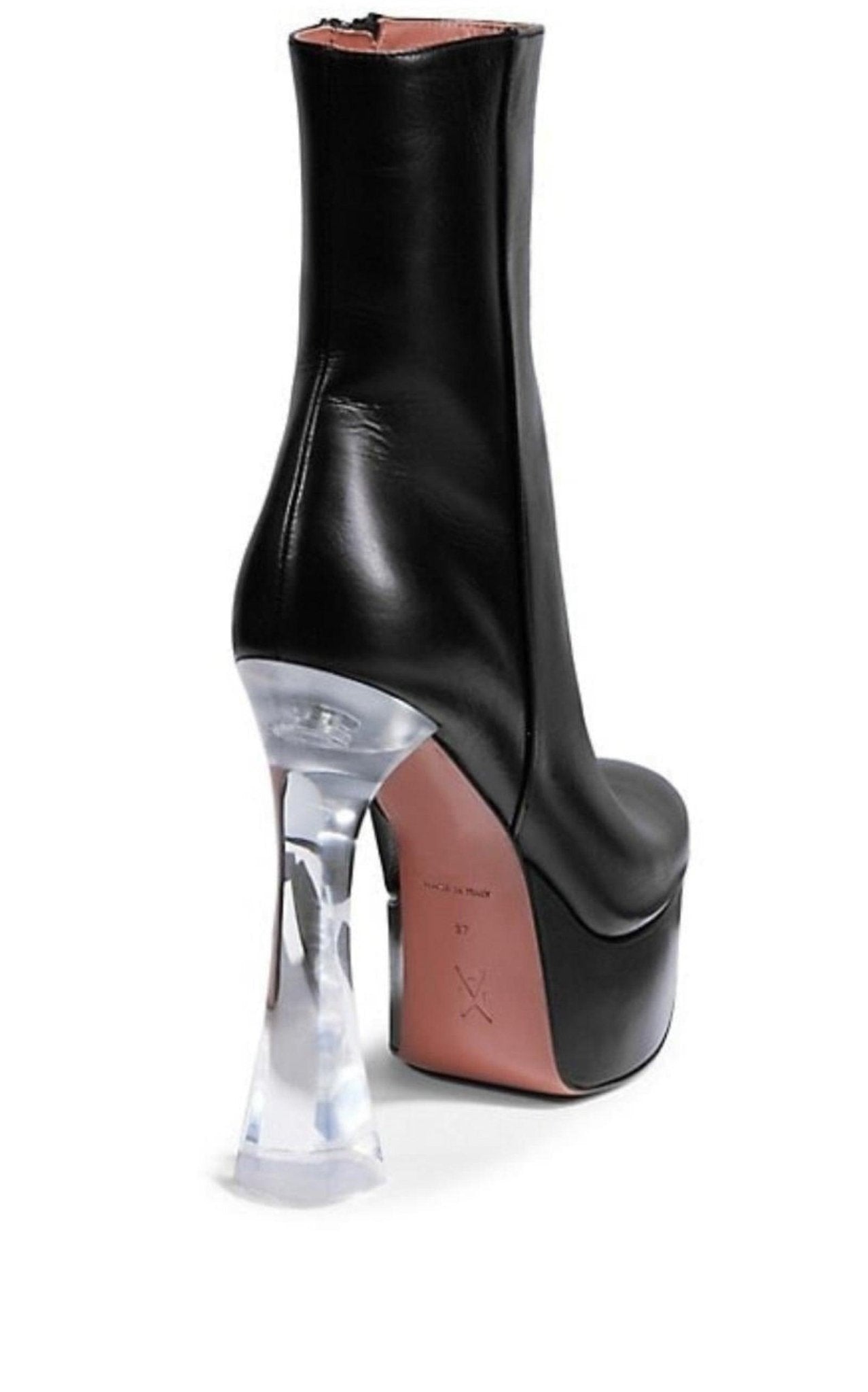 Amina Muaddi Dua Glass Ankle Boots - Runway Catalog