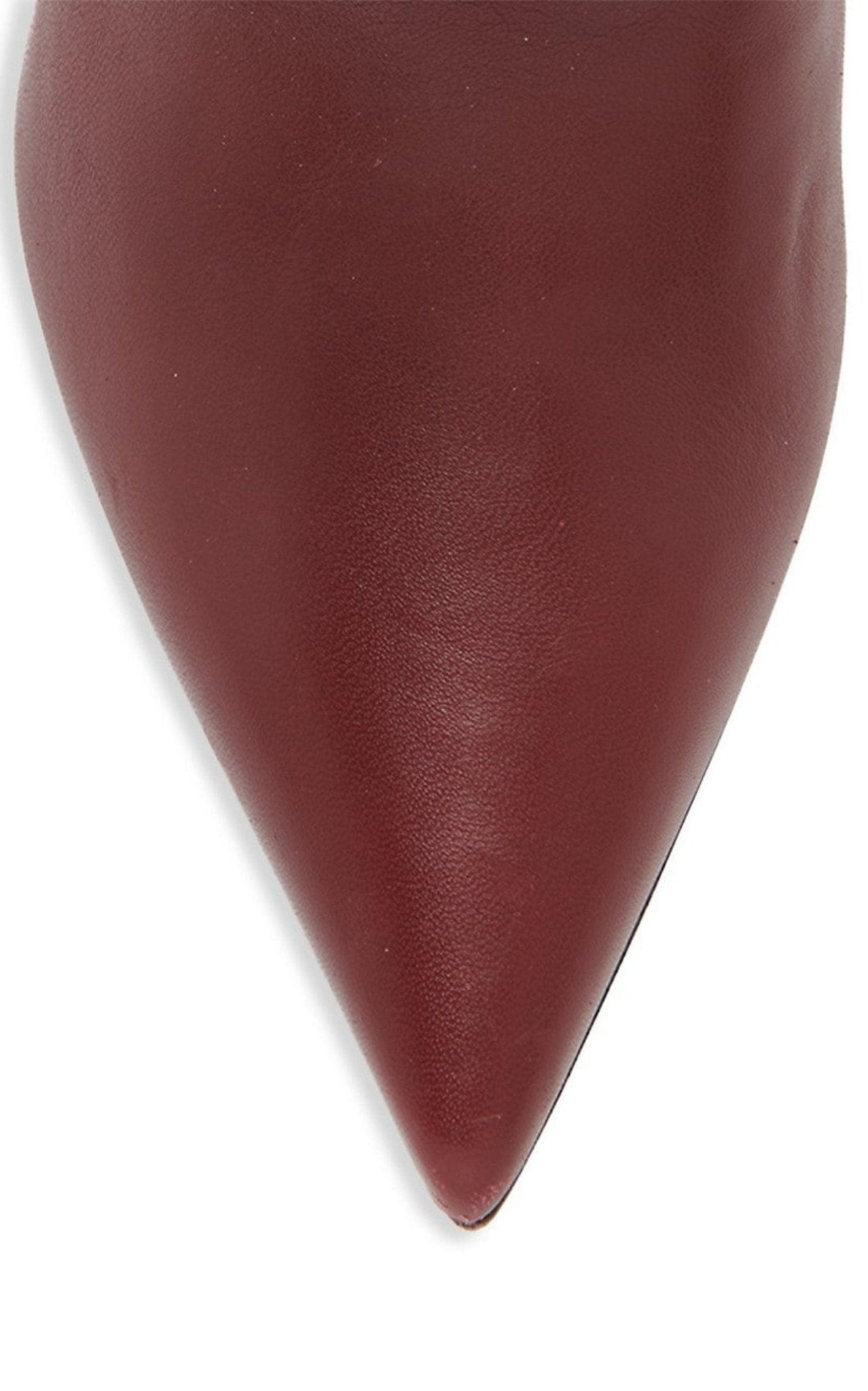 Amina Muaddi Olivia Burgundy Tall Leather Over The Knee Boots - Runway Catalog