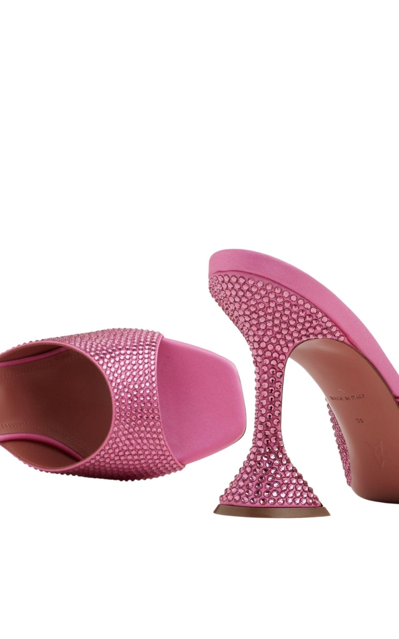Amina Muaddi Pink Lupita Crystal Mules - Runway Catalog