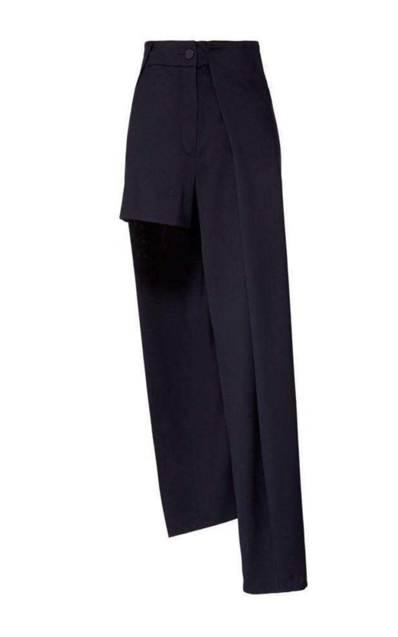 Anthony Vaccarello Asymmetric Black Pants - Shorts - Runway Catalog