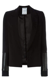 Black Pinned Contrast Sleeve Blazer Anthony Vaccarello