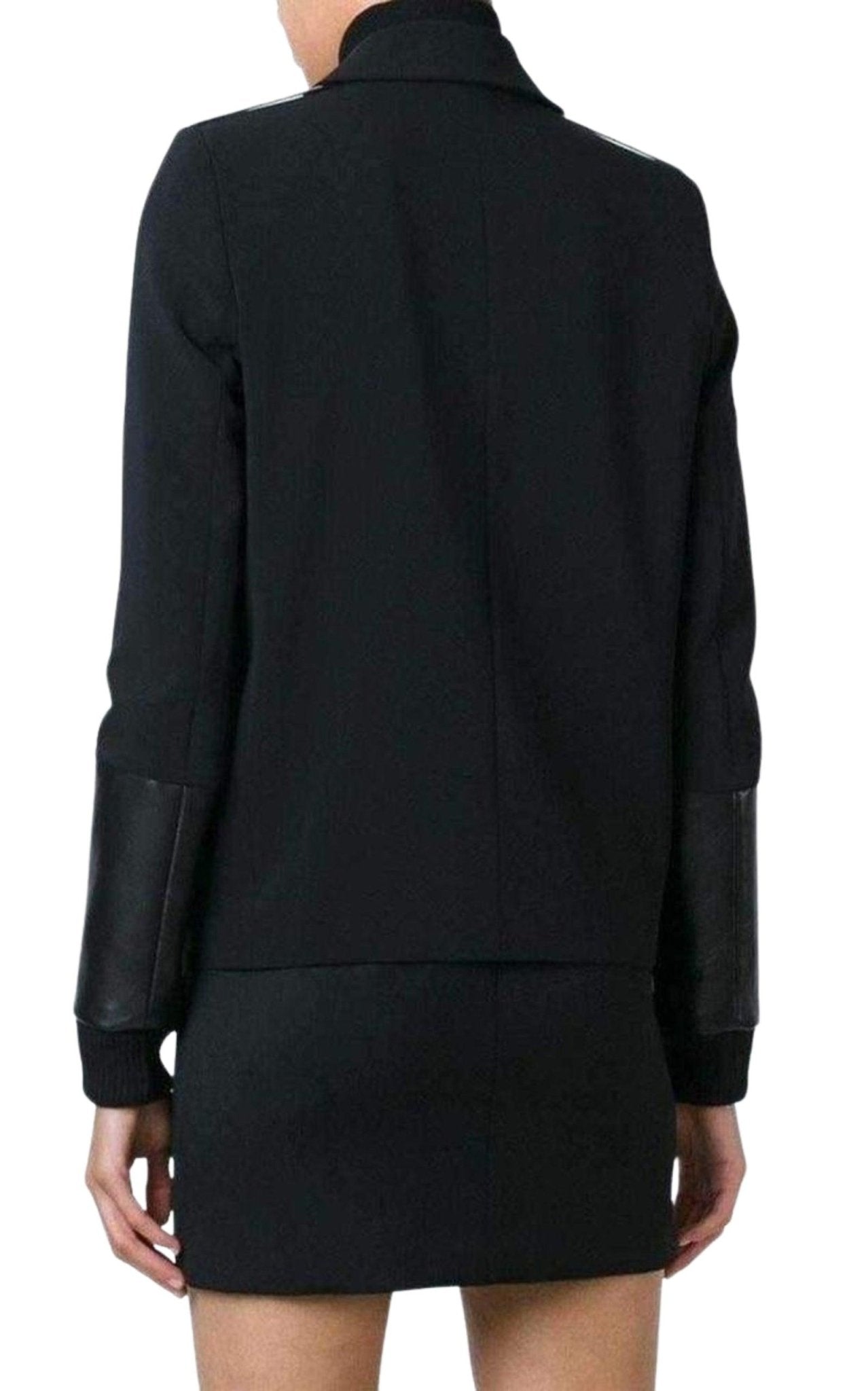 Anthony Vaccarello Black Pinned Contrast Sleeve Blazer - Runway Catalog