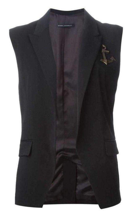 Pinned Anchor Emblem Vest Anthony Vaccarello