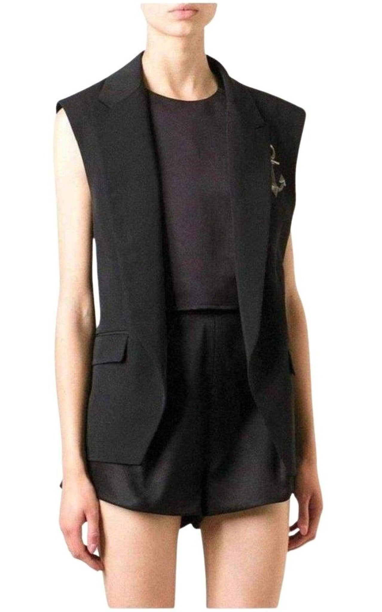 Anthony Vaccarello Pinned Anchor Emblem Vest - Runway Catalog