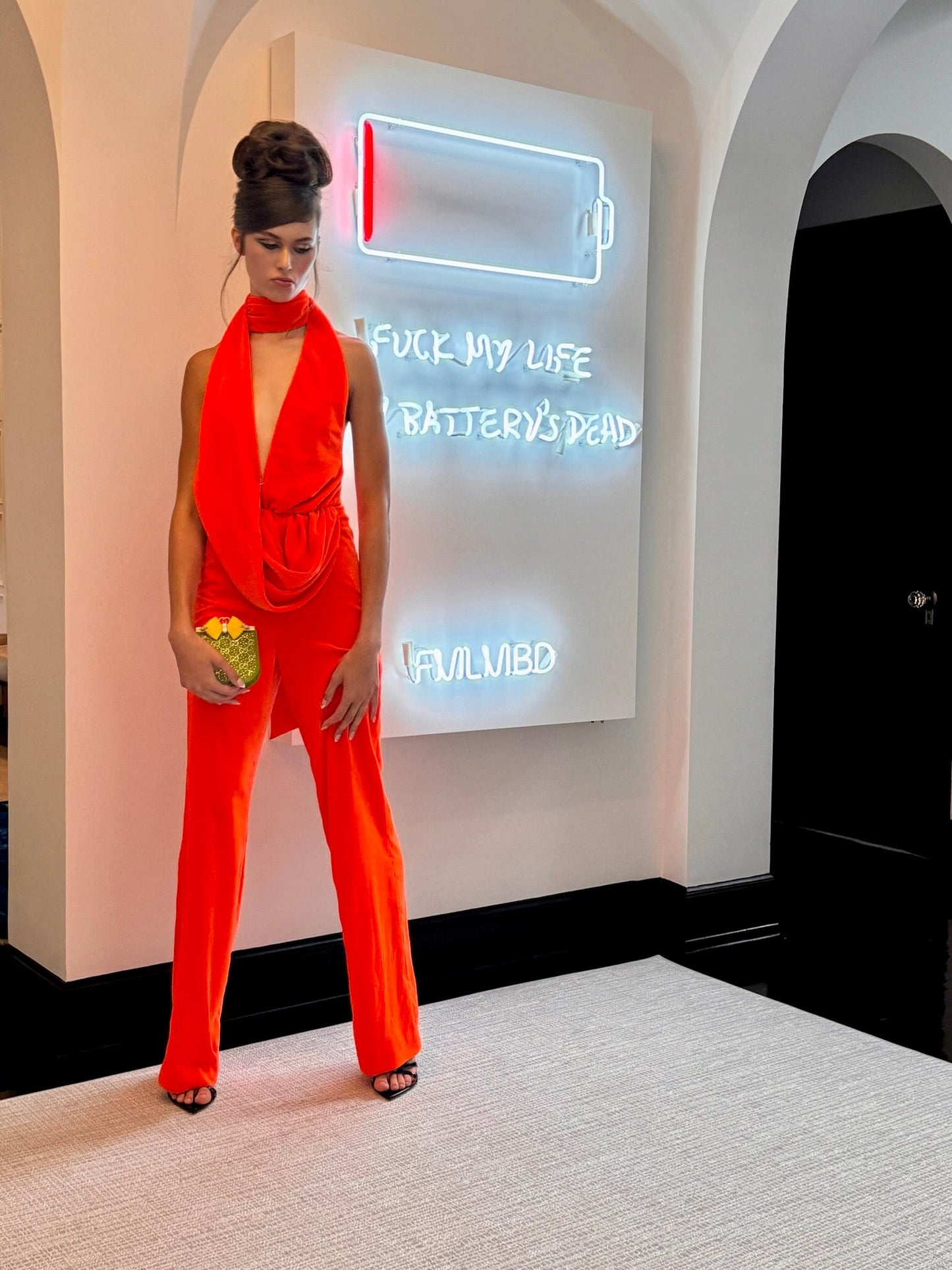 Area Draped Cowl Jumpsuit - Runway Catalog