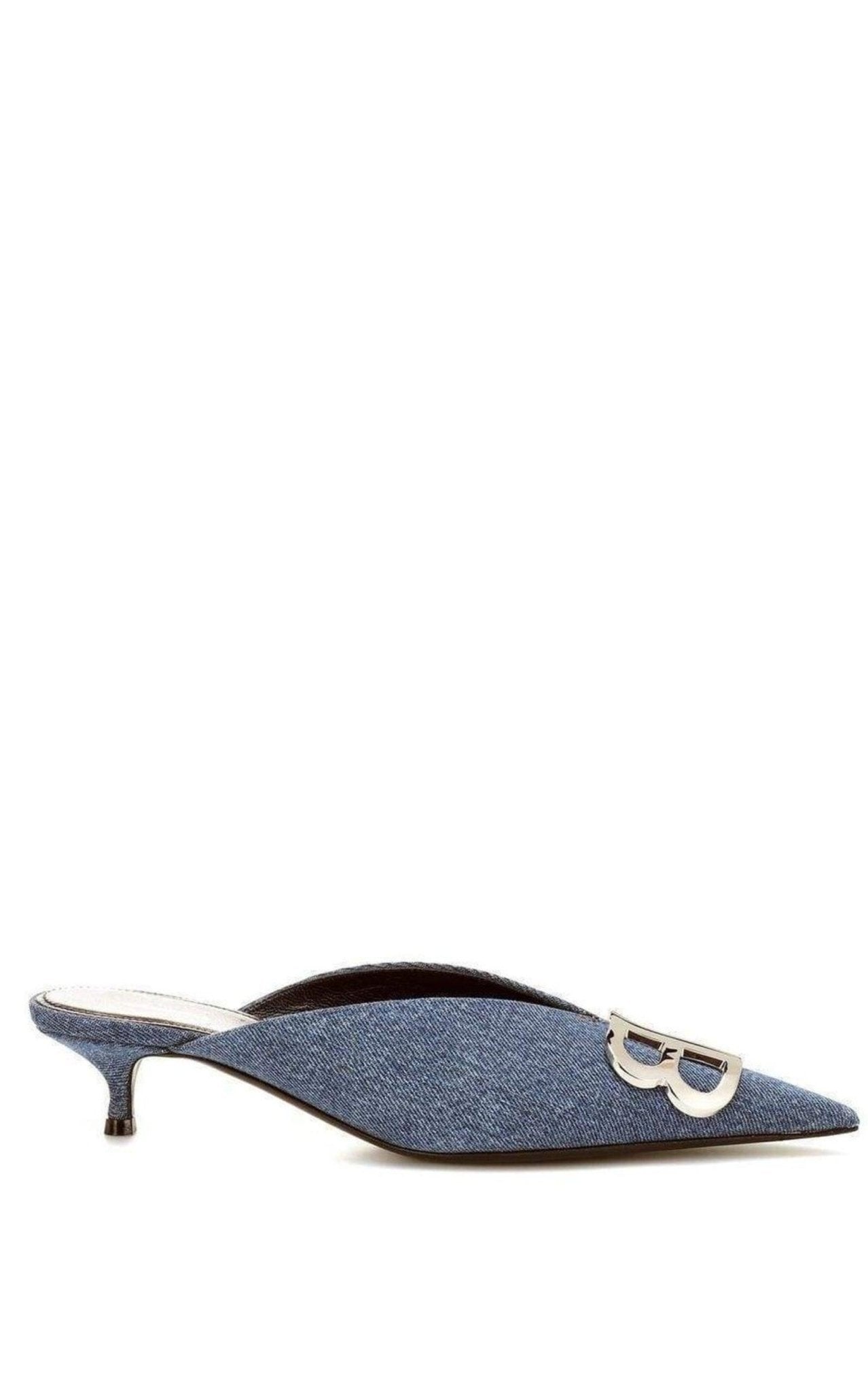 Balenciaga BB Denim Kitten - Heel Mules - Runway Catalog