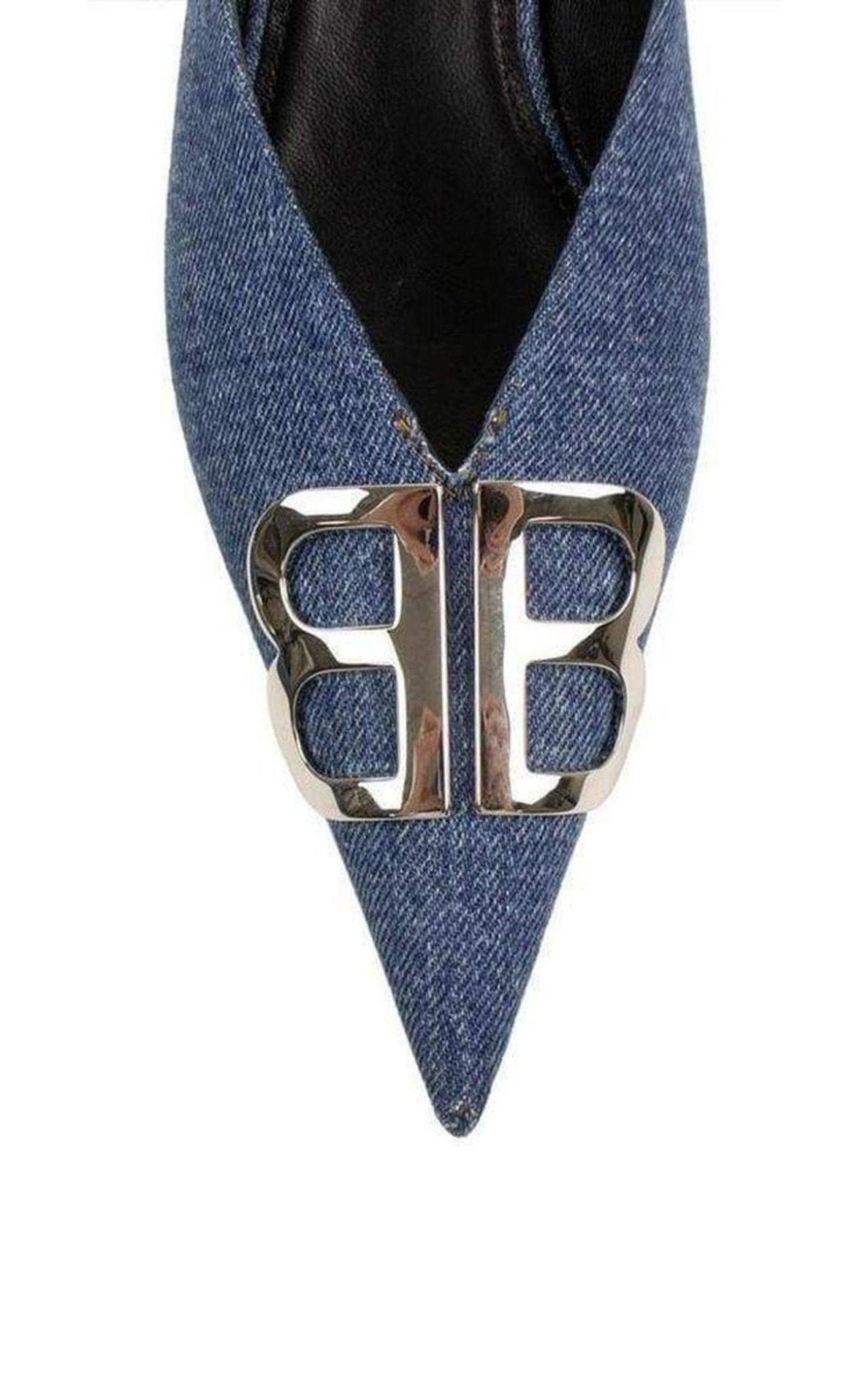 Balenciaga BB Denim Kitten - Heel Mules - Runway Catalog