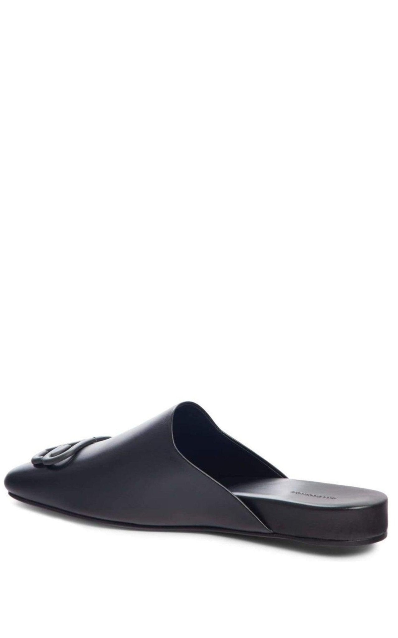 Balenciaga Black BB Logo Leather Slipper Shoes - Runway Catalog
