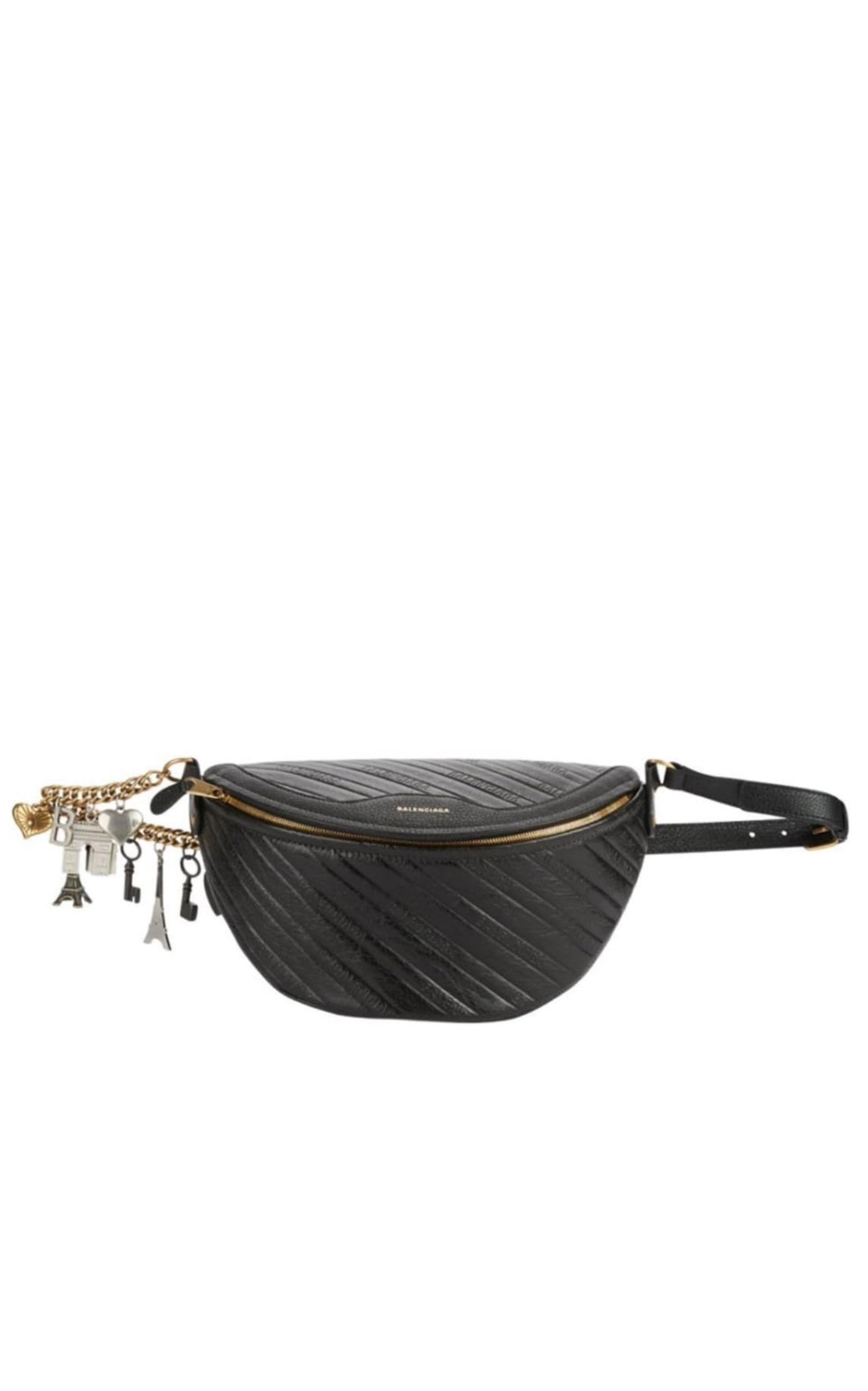 Black Leather Souvenir Belt Bag Balenciaga