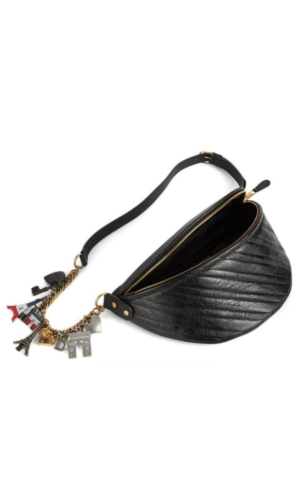 Balenciaga Black Leather Souvenir Belt Bag - Runway Catalog