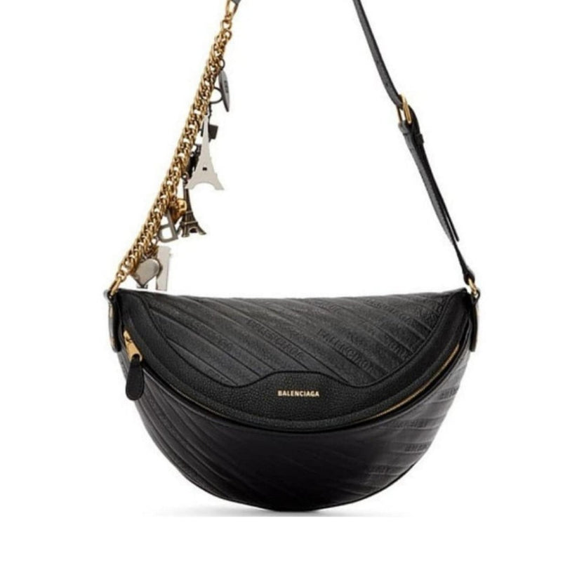 Balenciaga Black Leather Souvenir Belt Bag - Runway Catalog