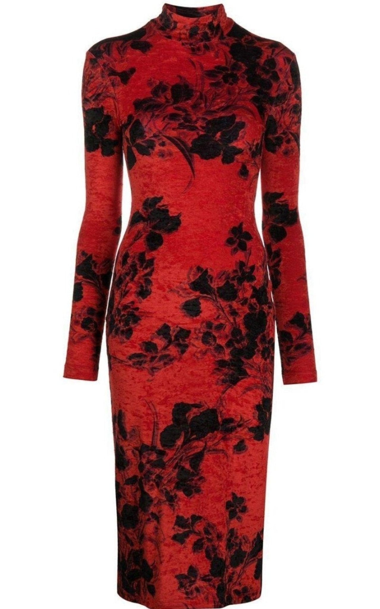 Balenciaga Floral - Print Turtleneck Dress - Runway Catalog