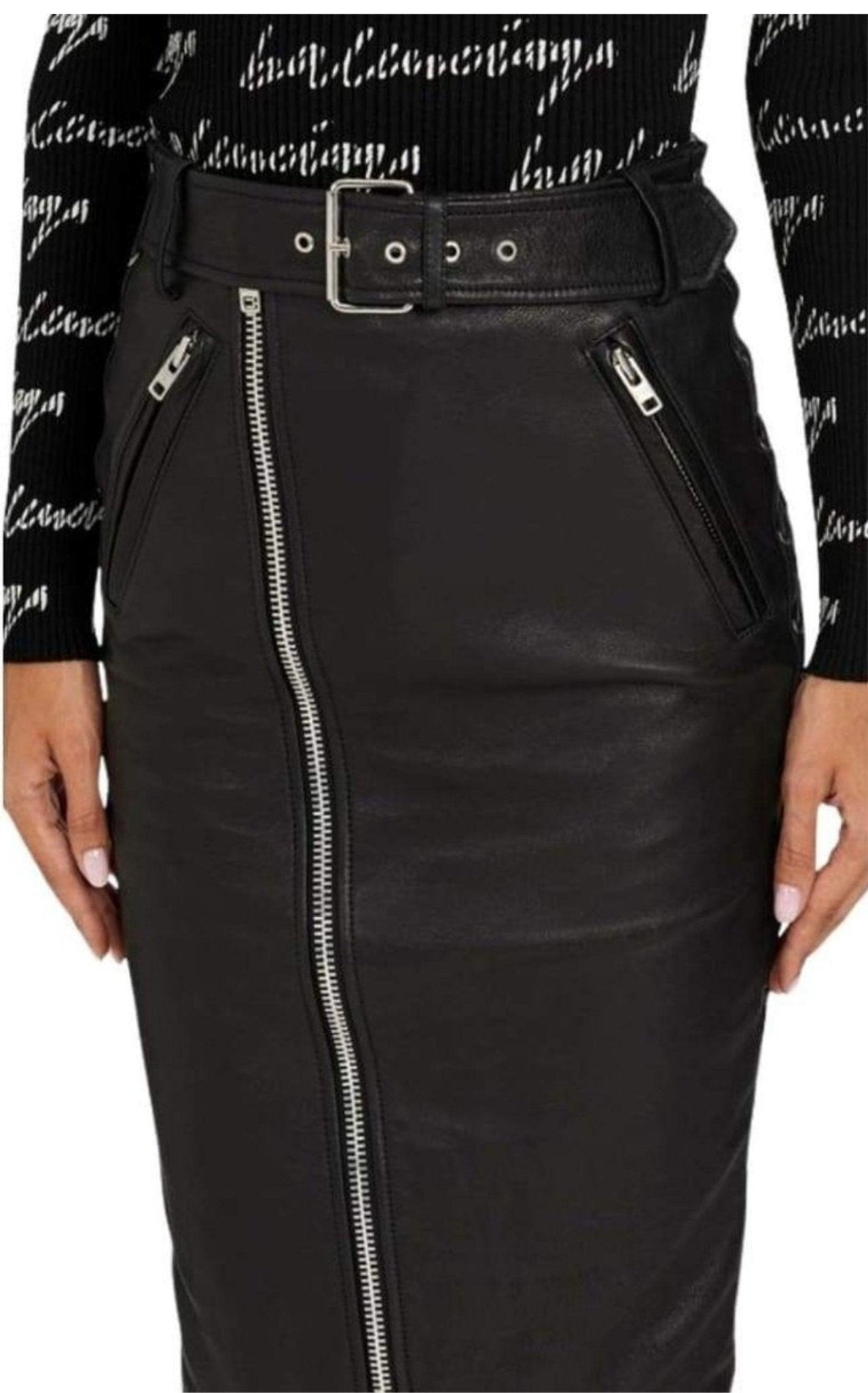 Balenciaga Leather Pencil Skirt - Runway Catalog