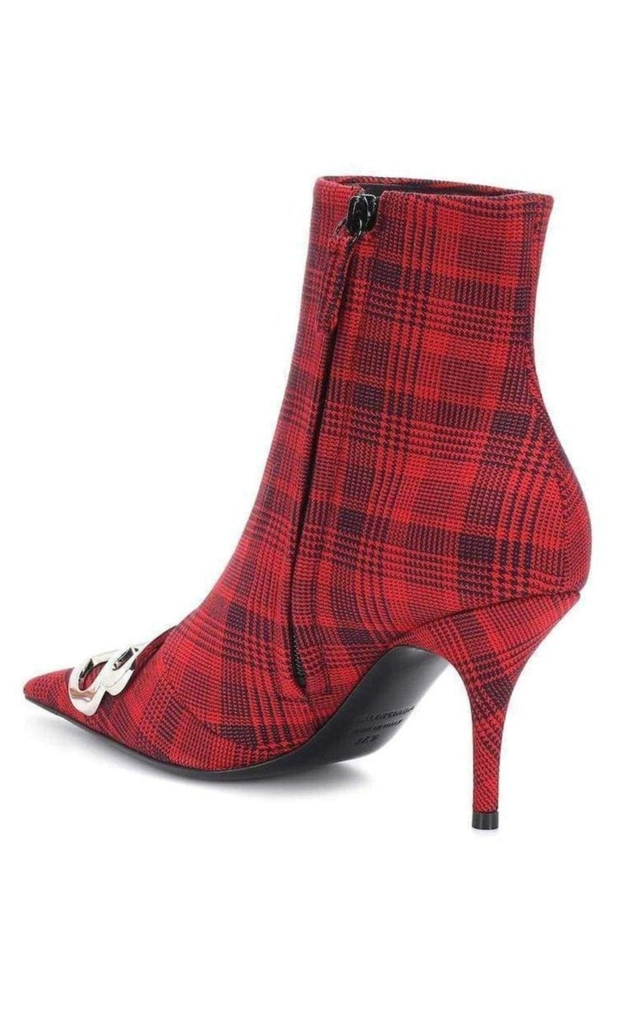 Balenciaga Logo Plaid Canvas Ankle Boots - Runway Catalog