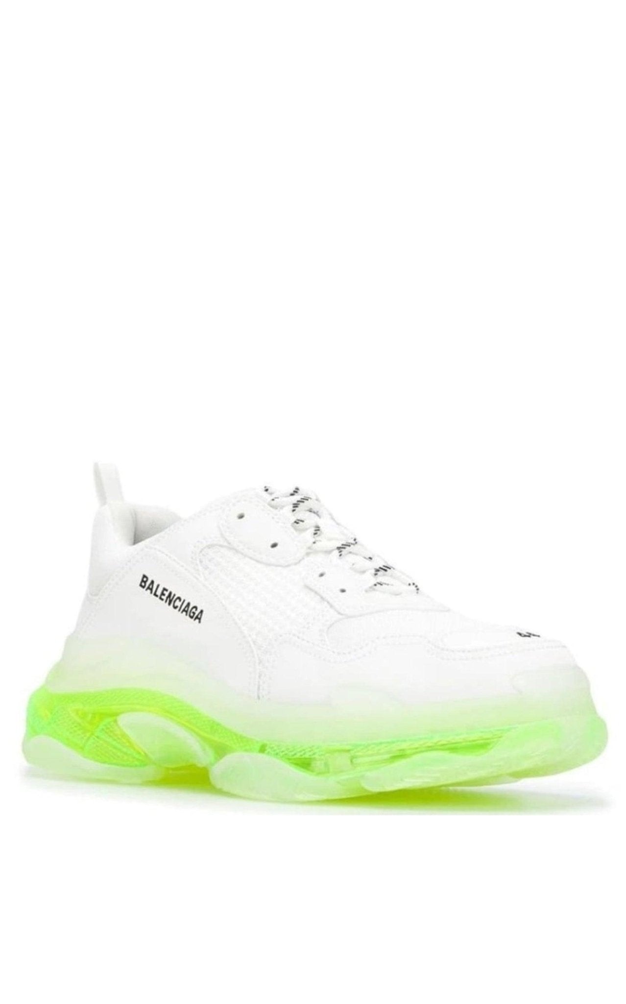 Balenciaga White Triple S Leather and Mesh Sneakers - Runway Catalog