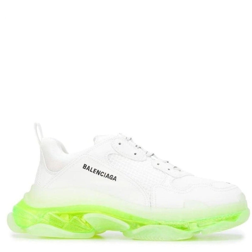 Balenciaga White Triple S Leather and Mesh Sneakers - Runway Catalog