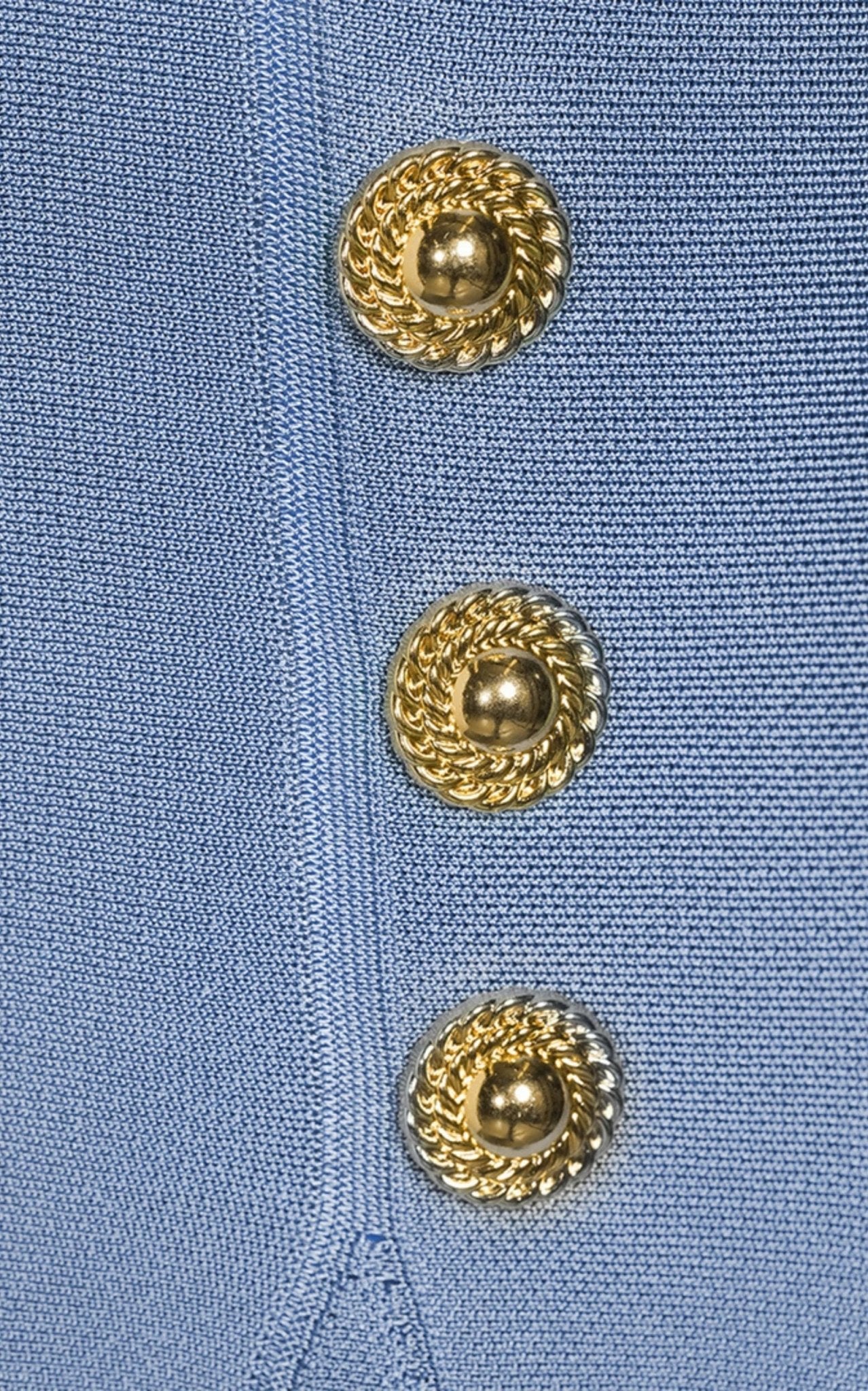 Balmain 6 - Button Fine Knit Mini Skater Dress - Runway Catalog