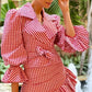 Balloon-Sleeve Gingham Blouse Balmain