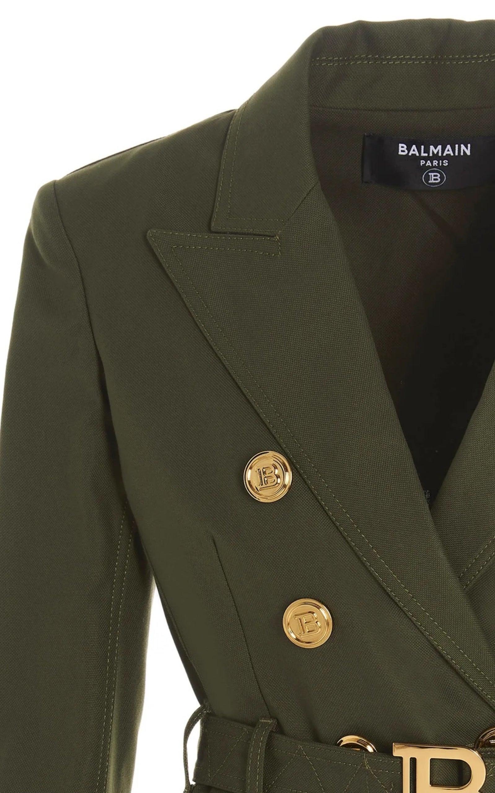 Belted Double-Breasted Blazer Jacket Balmain