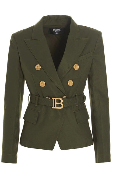 Balmain Belted Double - Breasted Blazer Jacket - Runway Catalog
