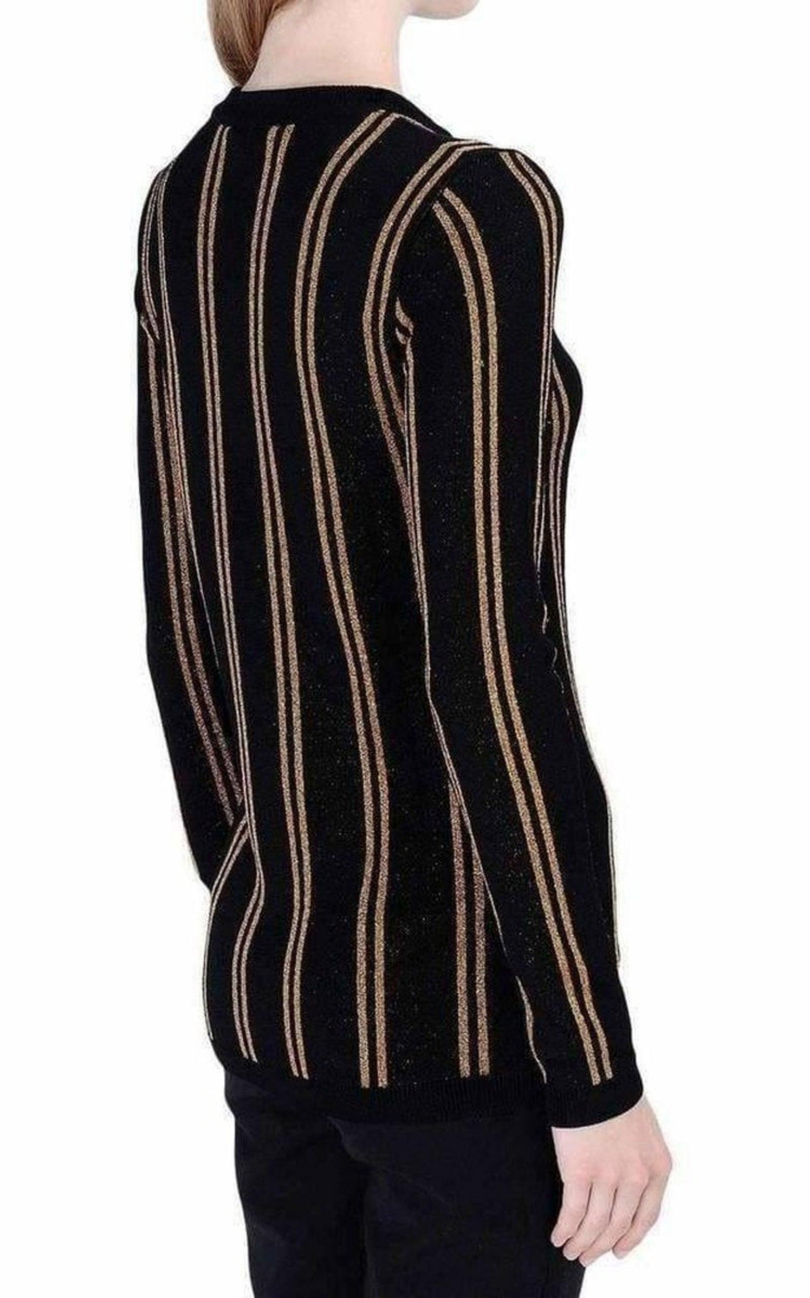 Black And Gold Striped Sweater Balmain