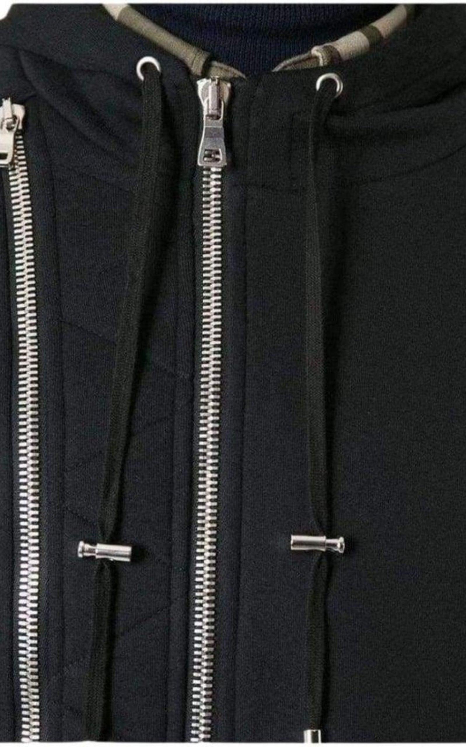 Black Biker Hoodie Jacket Balmain