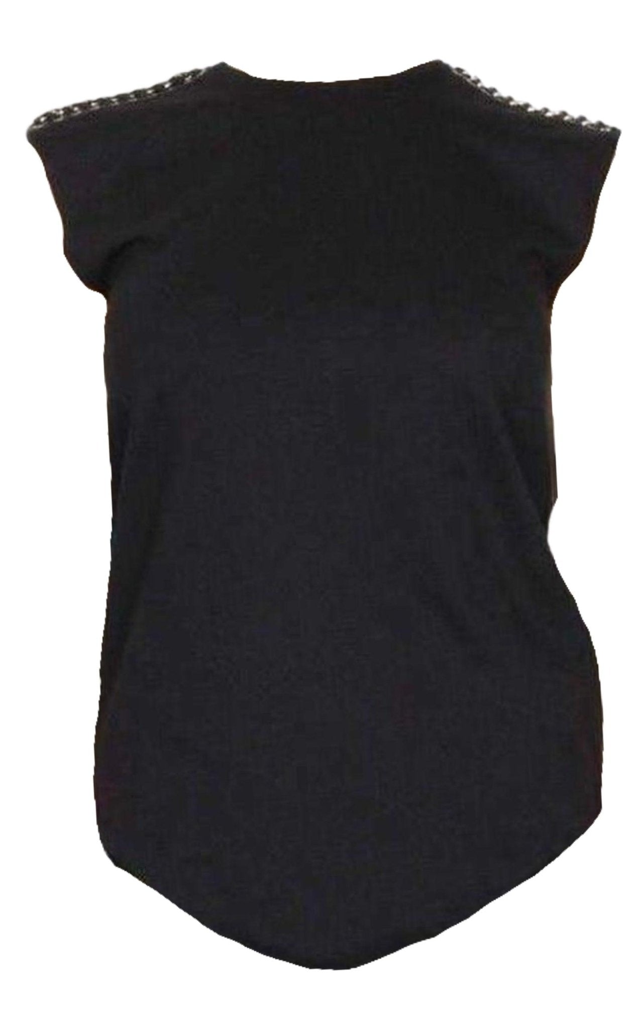 Balmain Black & Gold Chain Trimmed Tank Top - Runway Catalog