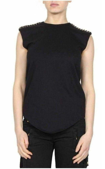 Balmain Black & Gold Chain Trimmed Tank Top - Runway Catalog
