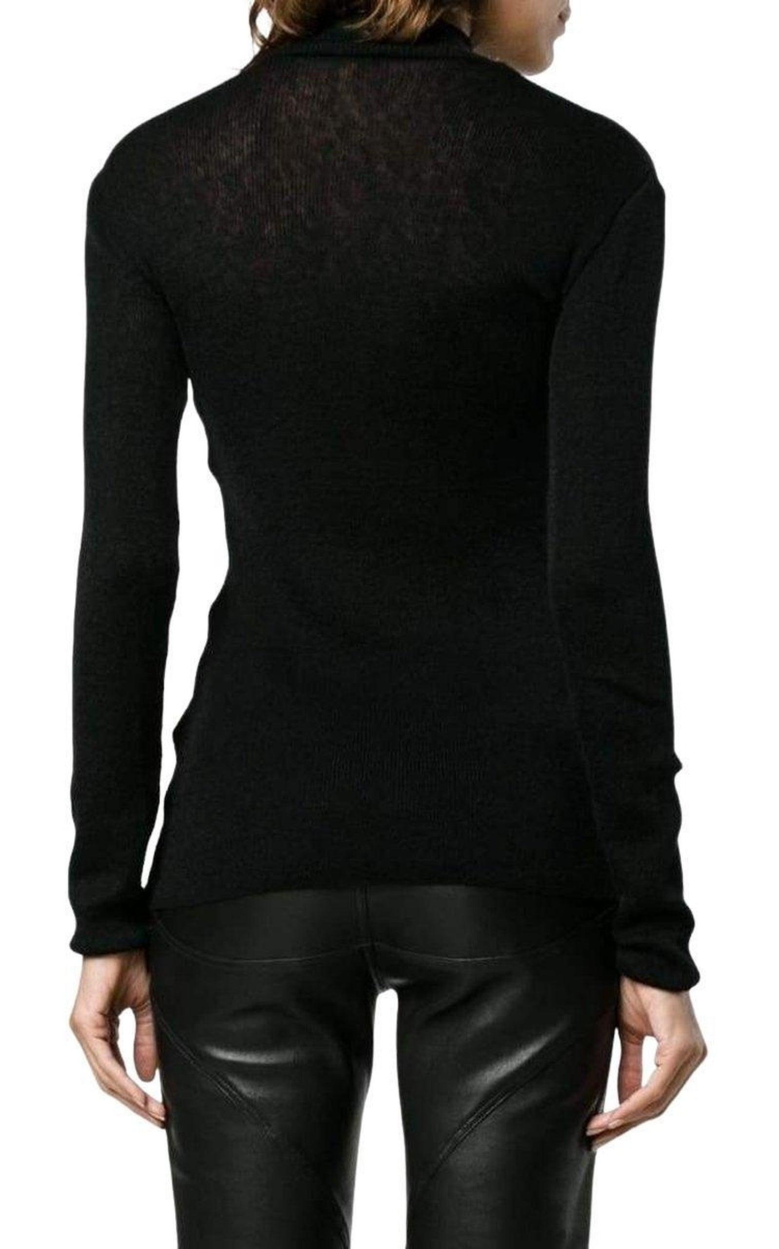 Black Knit Turtleneck Fine Wool Sweater Balmain