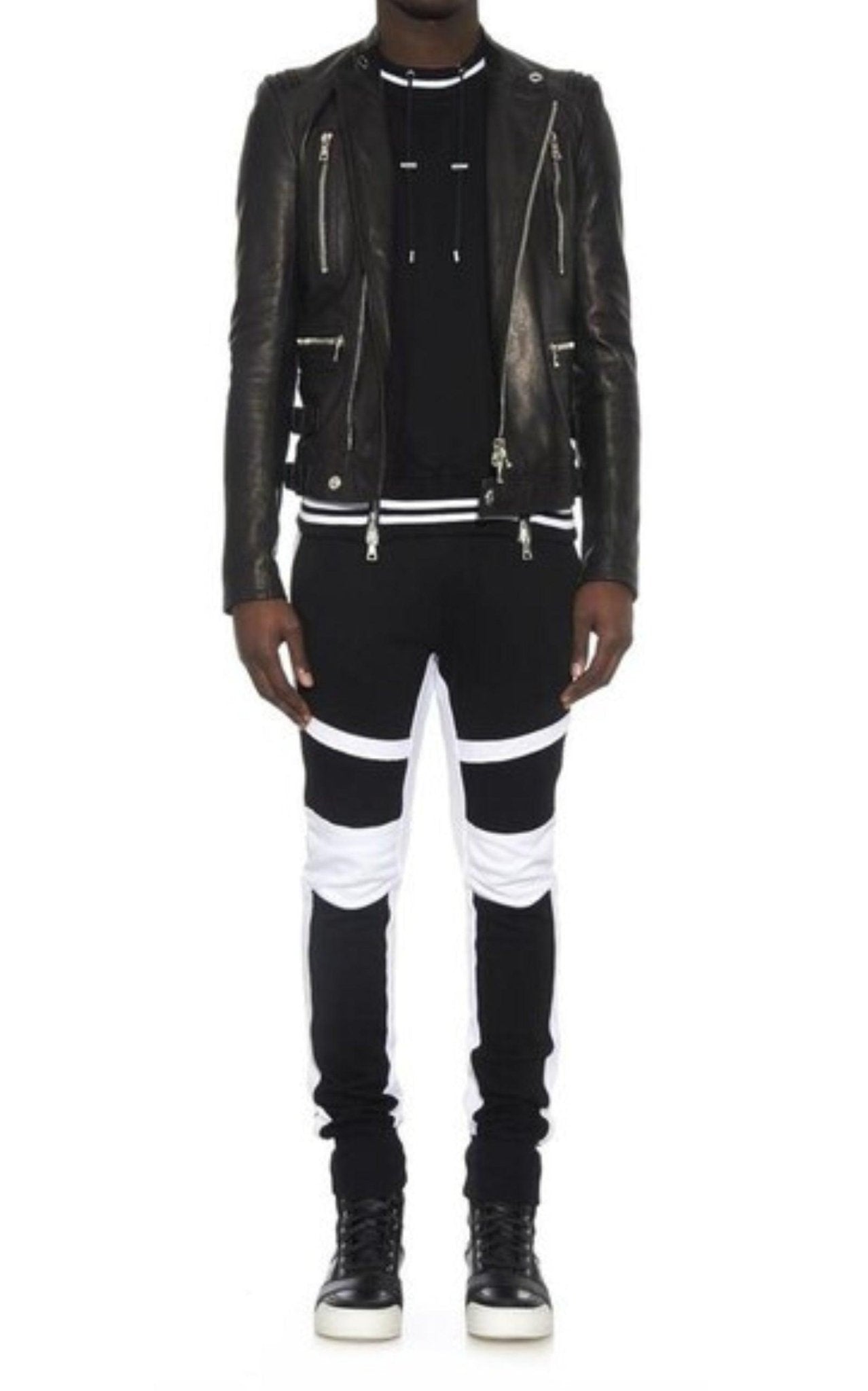 Balmain Black Leather Biker Jacket - Runway Catalog