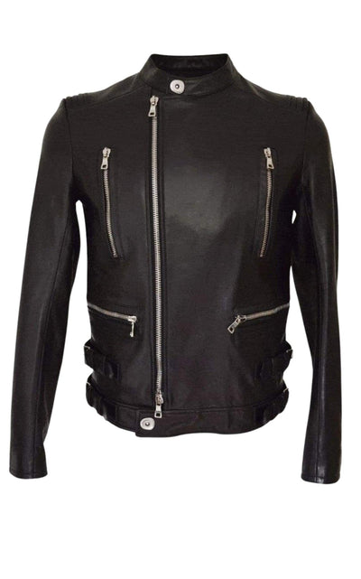 Balmain Black Leather Biker Jacket - Runway Catalog