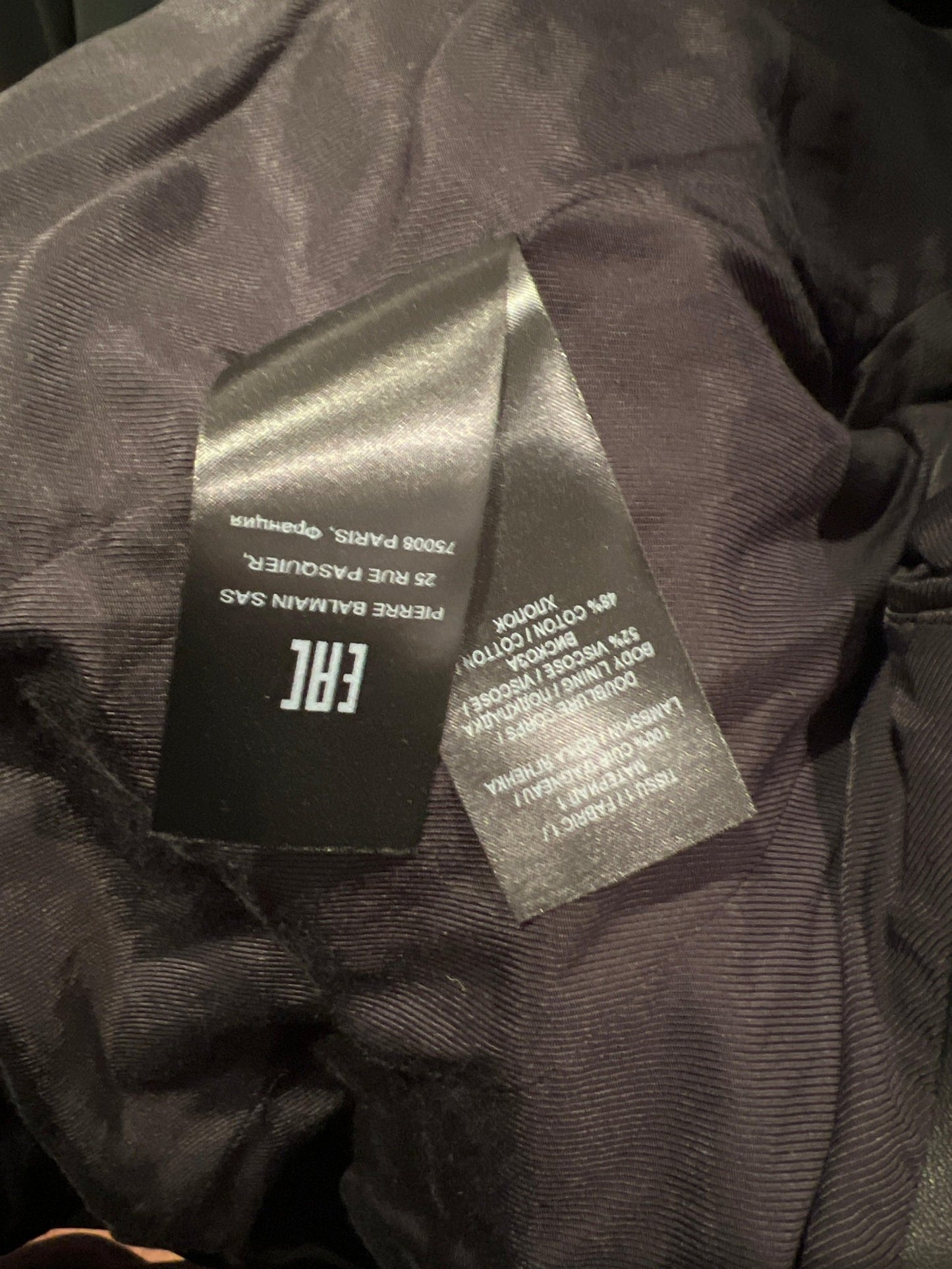 Balmain Black Leather Double - Breasted Blazer - Runway Catalog