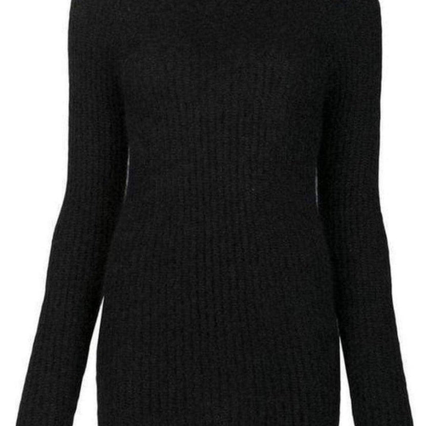 Balmain Black Mohair Wool Ribbed Turtleneck Sweater - Runway Catalog